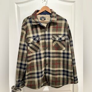 Freedom Foundry Men's Plaid Fleece Jackets Super Plush Sherpa Lined Jacket Shirt